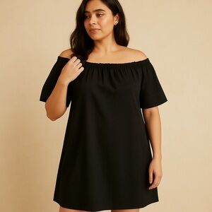 Rachel Roy Off-Shoulder Black Dress 1X